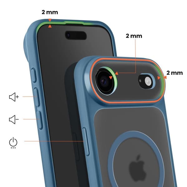 MagSafe-cover til iPhone iPhone Air Beskyttelse Bi-materiale Hårdt Bagcover Mørkeblå Mörkblå