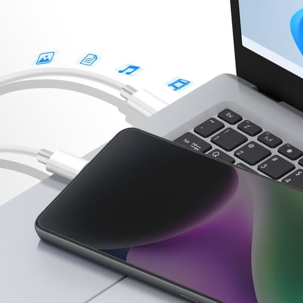 Lightning til USB-C 20W kabel til iPhone / iPad Kompatibel Hurtigopladning 2m Hvid