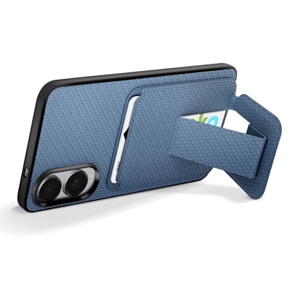 Coque i Carbon för Samsung S25 Edge Silikon Kortfack Stöd Blå Carbon Blå