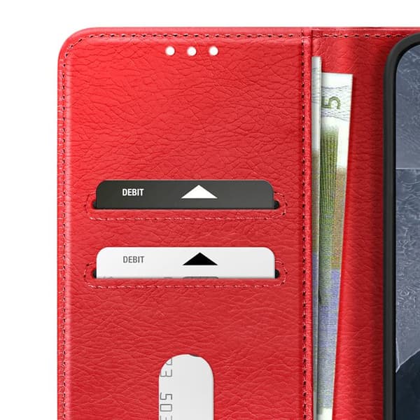 Plånboksfodral för Pixel 11 Pro XL Chesterfield-serien med Stödfunktion Röd Röd