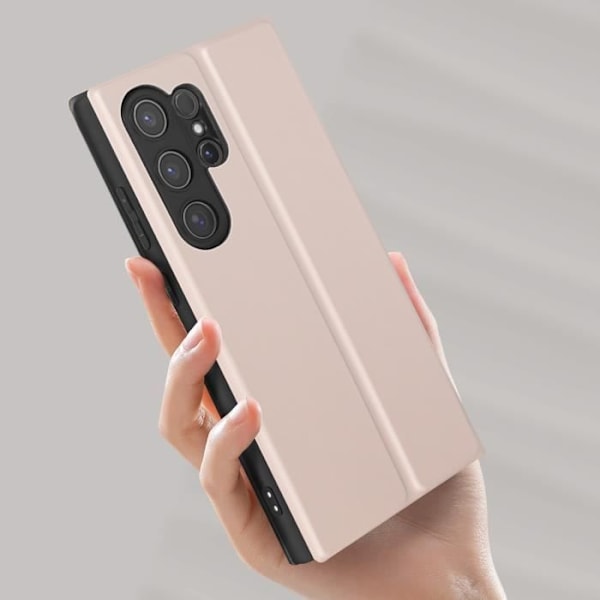 AVIZAR kotelo Samsung Galaxy S24 Ultralle - Vaaleanpunainen - Pehmeä kosketus - Korttiteline ja teline Rosa