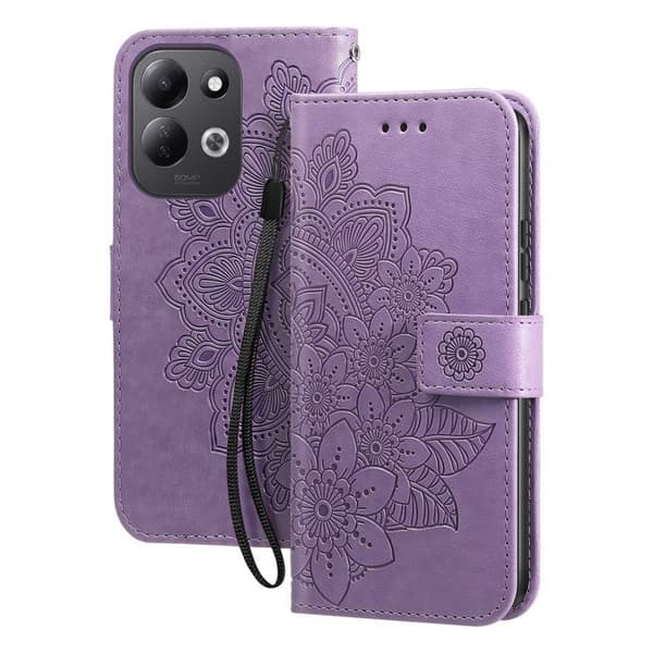 Pungetui til Xiaomi Redmi 17 Mandala-mønster med støtte i lilla Violett