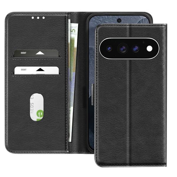 Pungetui til Pixel 11 / 11 Pro Chesterfield-serien med Støttefunktion Sort Svart