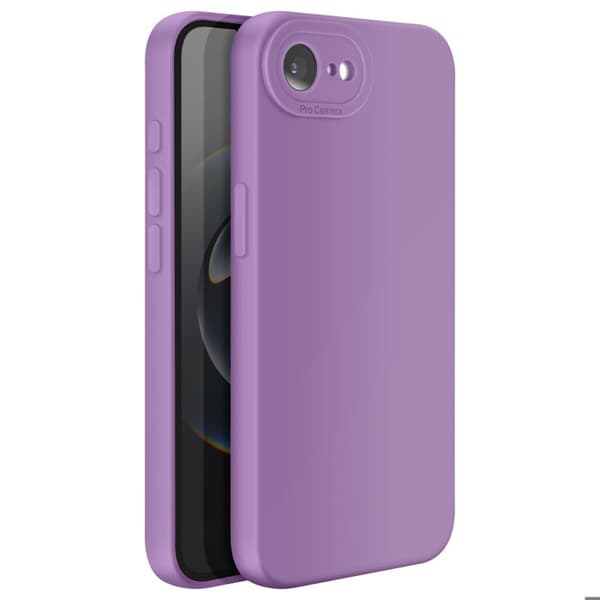 Silicone cover til iPhone 17 med forhøjet kamerabeskyttelse i lilla Violett