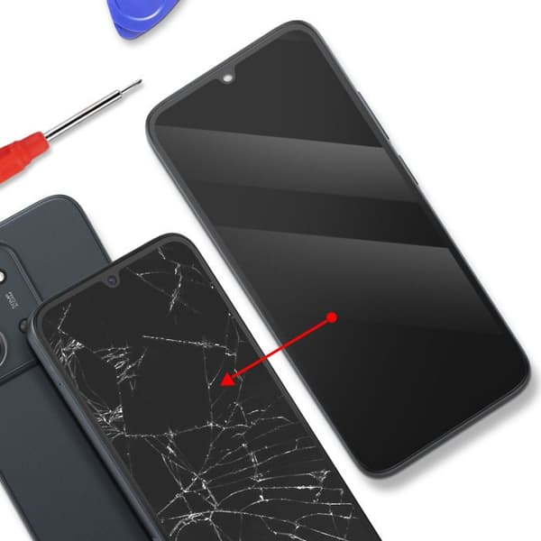 Erstatnings LCD Fuldscreen til Redmi 15C 4G med Chassis Service Pack Xiaomi Sort Svart