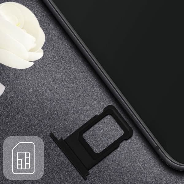 SIM-kortslåda - Apple - iPhone 11 - 1 kortplats - Nano Sim - Svart svart