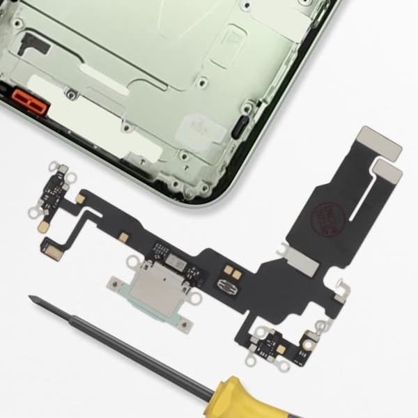 AVIZAR Oplader Connector til Apple iPhone 15 - USB C Port - Lys Grøn Mikrofon Grön