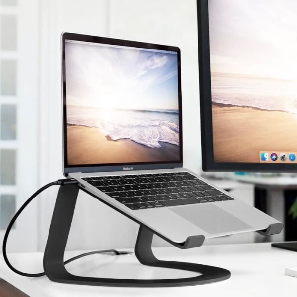 Tuki Tiskille MacBookille Kestävä ja Vankka Twelve South Curve Musta Matte