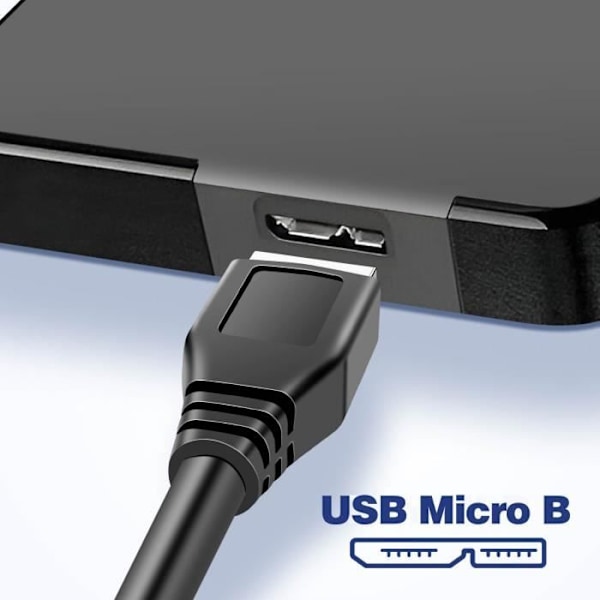 USB-kabel til Micro B 50 cm til hurtig og pålidelig overførsel af harddisk Akyga sort Svart