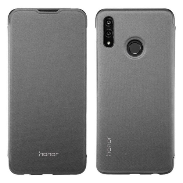 Cover Honor 10 Lite Flip Case Vävd Effekt Styv Stötsäker Original Svart