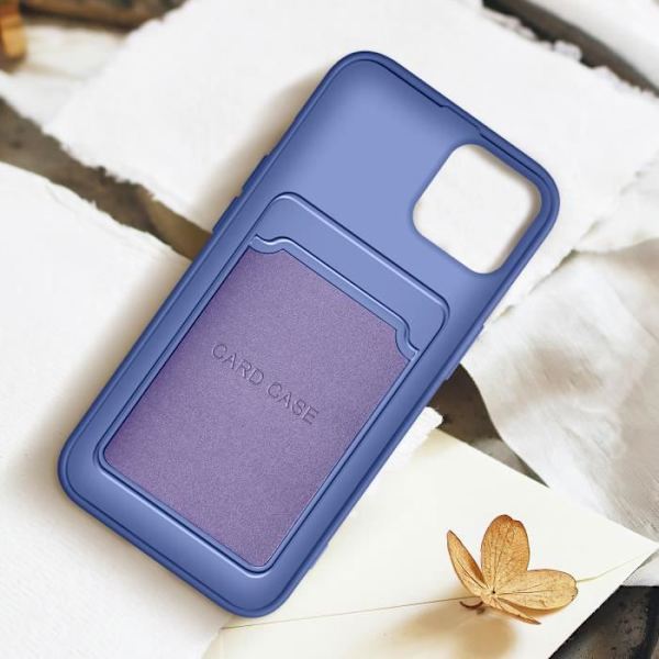 iPhone 12 ja 12 Pro Case Pehmeä silikoni korttipidike Forcell Purple - FORCELL - Jäykkä - Synteettinen - Mixed Lila