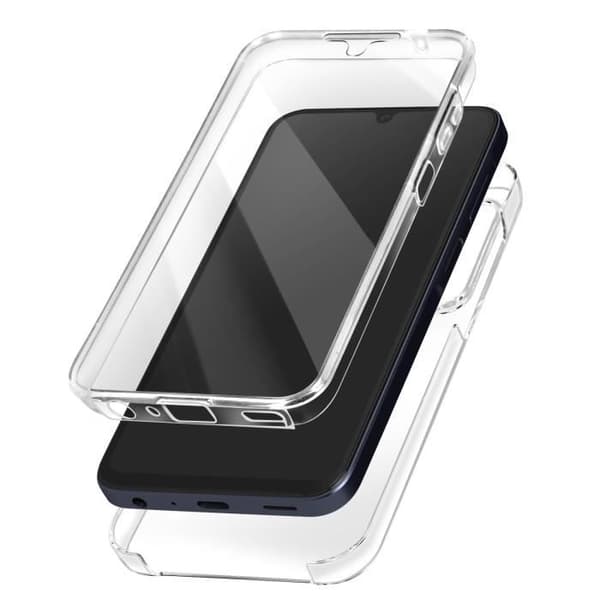 Skyddsskal - AVIZAR - Galaxy A25 5G - 360° skydd - Polykarbonat och silikon - Transparent Transparent