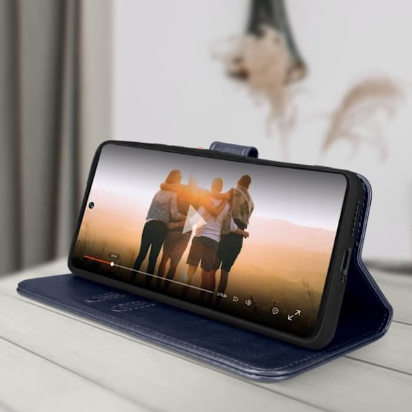 Kansi Xiaomi 11T ja 11T Pro Flip Wallet Function Video Support Blue Blue Blå