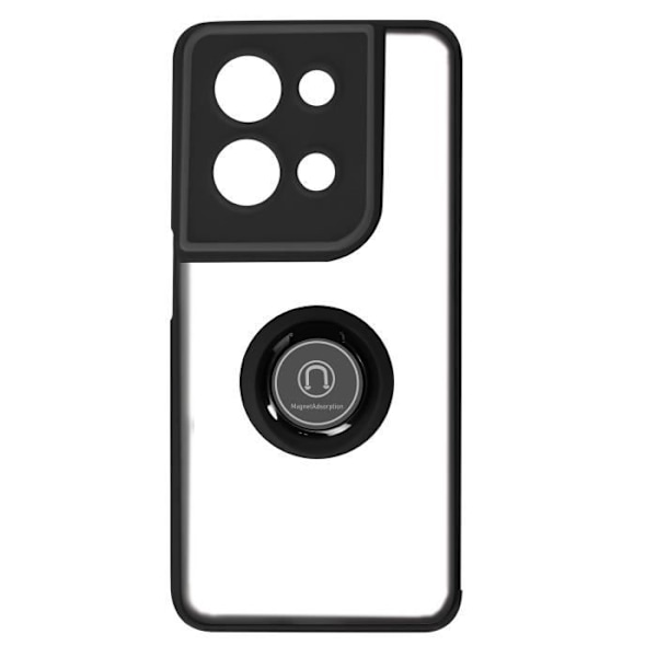 AVIZAR Fodral till Oppo Reno 8 5G - Bi-material - Metallring - Videostöd - Svart