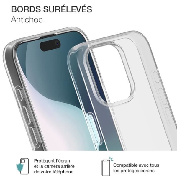 Coque för iPhone 16 Pro - BIGBEN - SiliSoft - Mjuk - Antigula - Transparent Transparent