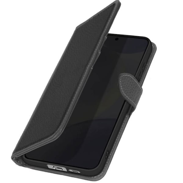 Lædertaske til Samsung Galaxy S24 FE - AVIZAR - Anti-RFID Wallet Black Support Svart