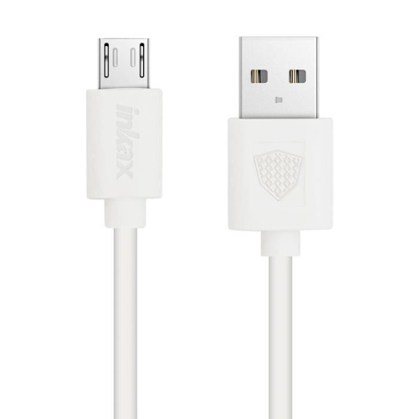 Oplader - Inkax - 1A - Mikro USB Kabel - Hvid - 1m Vit
