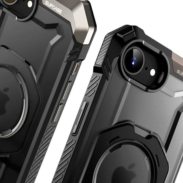 iPhone 16E Kestävä Kuori MagSafe Renkaalla Supcase Musta Svart