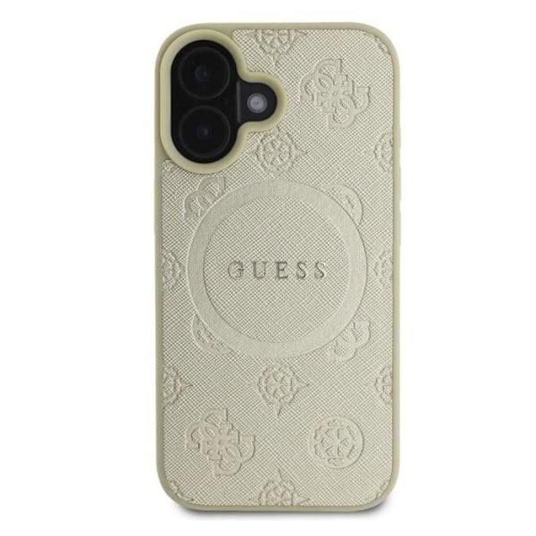 Coque baksida för iPhone 16 Resistenta MagSafe Guess Guld Gul