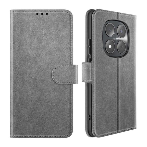 Redmi Note 15 Pro 5G Chesterfield Grainé -lompakko, jossa on tuki, harmaa Grå