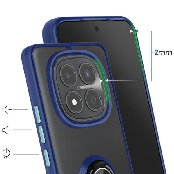 Cover til Redmi Note 15 Pro 4G med magnetisk ring, frostet finish i blå Blå