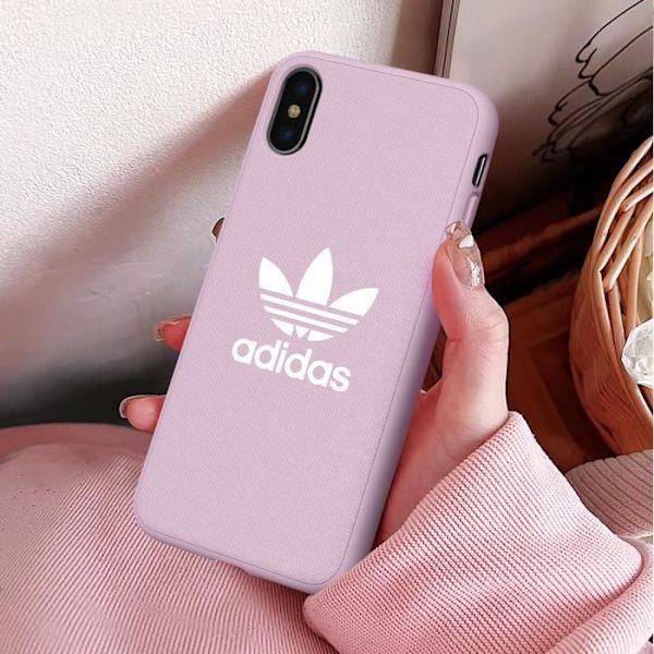 Etui til iPhone X og XS - ADIDAS - Canvas - Silikone Gel - Pink Rosa