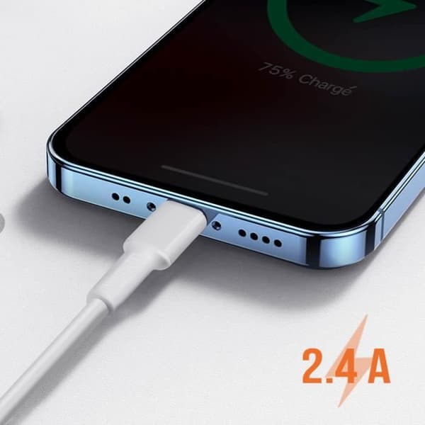 USB-Ceńkri Lightning - LinQ - 3m - Lataus 2.4A - Nopea Synkronointi - Valkoinen