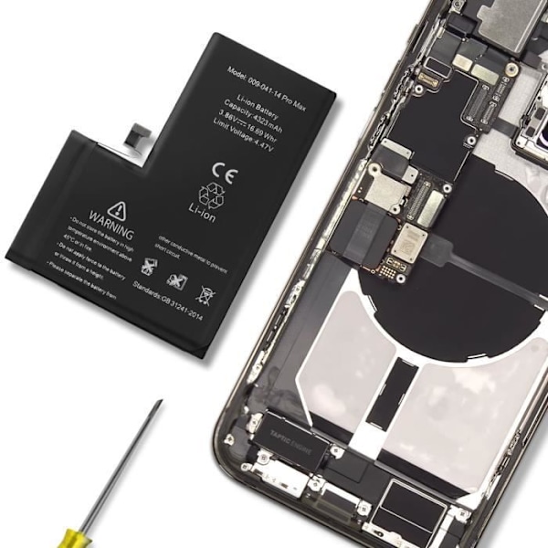 Internt batteri til Apple iPhone 14 Pro Max 4323mAh Integreret TI-chip Sort Svart