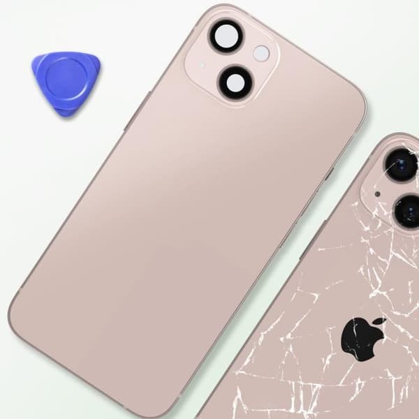 Chassi iPhone 13 - AVIZAR - Bakre glas för utbyte - Puderrosa - 90 g - Hög kvalitet Rosa
