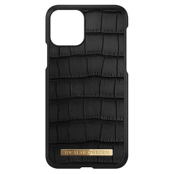 Coque iPhone 11 Pro - IDEAL OF SWEDEN - Capri Black - Modstandsdygtig - Krokodileskindsfinish - QI-kompatibel Svart