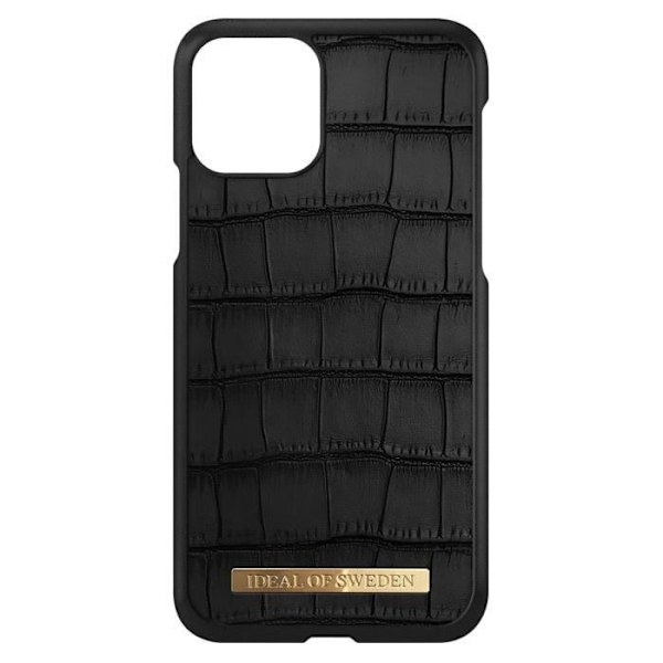 Coque iPhone 11 Pro - IDEAL OF SWEDEN - Capri Black - Résistent - Krokodilfinish - QI-kompatibel Svart