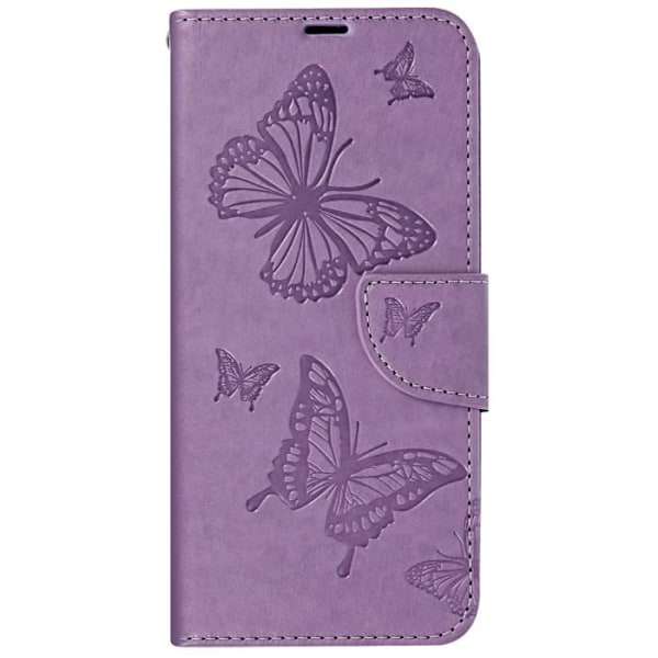 Taske til Samsung A35 5G - AVIZAR - Sommerfuglepung - Lilla - Halvstiv - Blank Lila