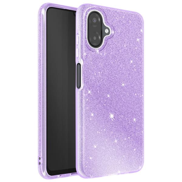 Cover - UNDERRETTE - Galaxy A07 - Bi-Materiale - Glitrende - Beskyttelse af Skærm og Kamera Lila