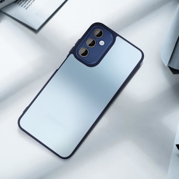 Fodral till Samsung Galaxy A25 5G - AVIZAR - Rökt hård rygg - Skyddat kamerablock - Midnattsblå Blå