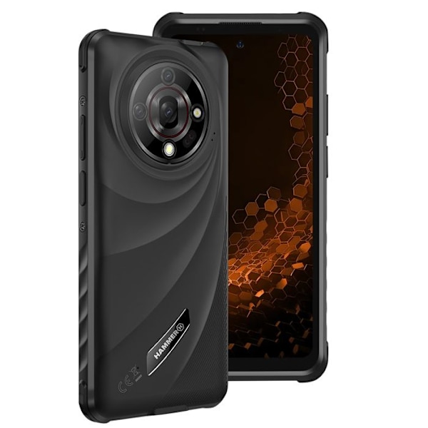 Smartphone uknuselig Android 14 Skærm 6,56'' Batteri 6050mAh Hammer Sort