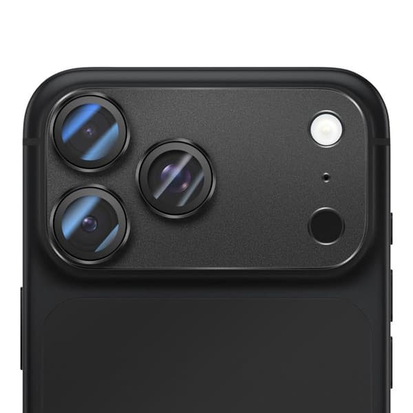 Skyddskamera för iPhone 18 Pro Max i Härdat Glas Monoblockdesign Svart Svart