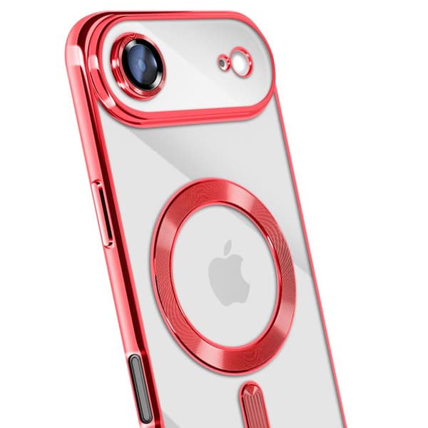 Coque Magsafe - ADVARSEL - iPhone Air - Rød Krom Kant - Stød Beskyttelse - Moderne Design Röd