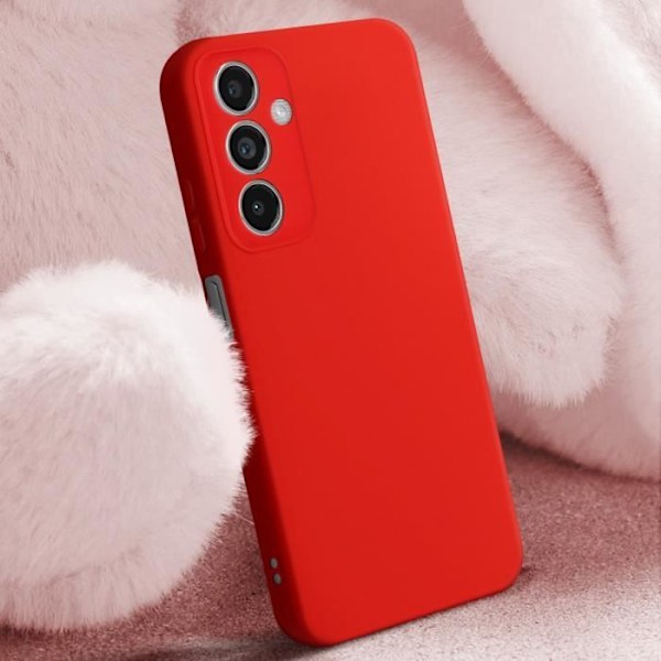 Coque - AVIZAR - Samsung Galaxy M35 - Semi-rigide - Soft-touch - Anti-traces Röd Röd