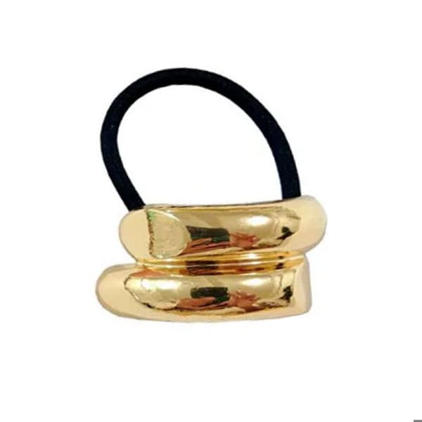 Hårbind - AVIZAR - Dobbelt Ringmanschet - Guld sort - Chic og Elegant - Volume Svart