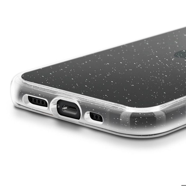 Coque Paillette för iPhone 16e Hybride Design Glamour Vit Vit