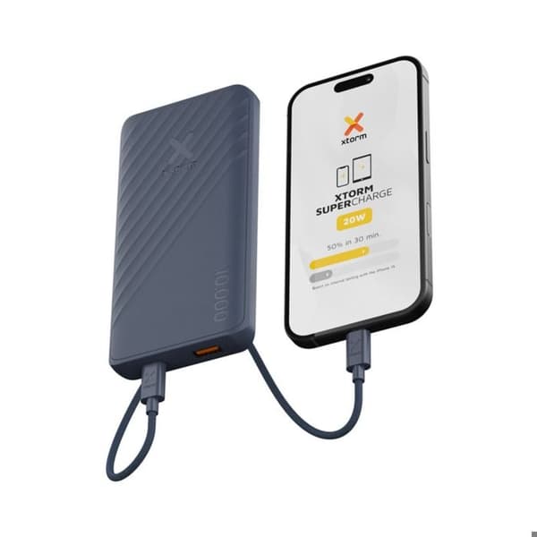 Ekstern Batteri 10000mAh Go2 Serie USB-C 20W / USB-A 18W Xtorm Blå Blå