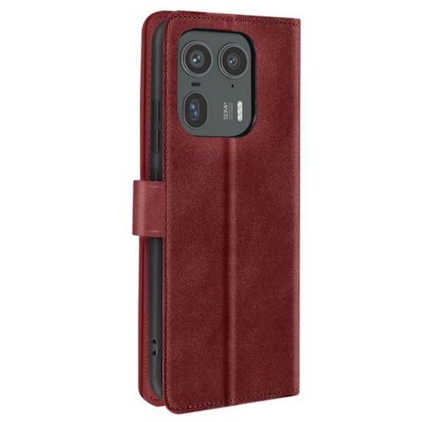 Plånboksfodral för Motorola Edge 50 Ultra med videostöd Bordeaux Röd