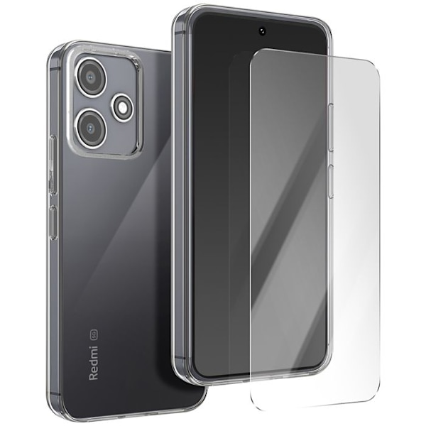 Skyddspaket för Xiaomi Redmi 12 5G TPU-skal och 7H härdat glas Moxie Transparent Vit