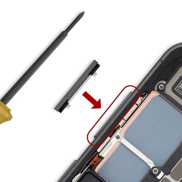Original volymknapp för Galaxy S23 / S23 Plus servicepaket Samsung grå Grå