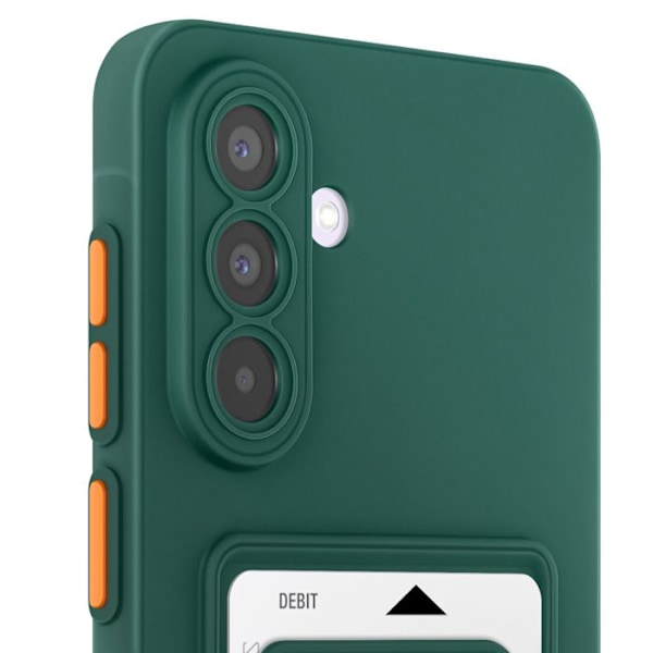 Cover til Samsung Galaxy A36 Kortholder Blød Anti-fingeraftryk Mørkegrøn Grön