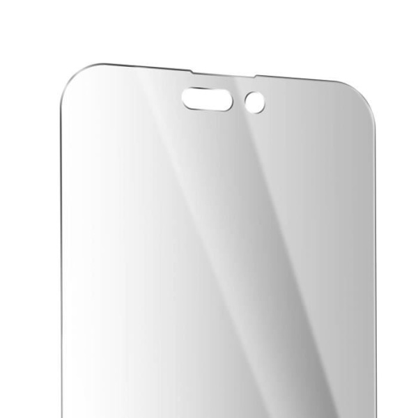 Härdat glas - 4SMARTS - Andra glas - iPhone 15 - 9H hårdhet - Antispion - Applikator medföljer Svart Transparent