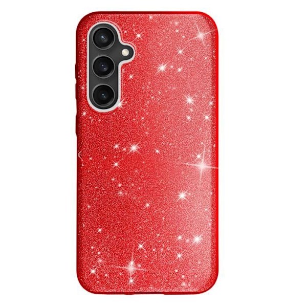 Glitrende Stødabsorberende Cover til Samsung Galaxy S23 FE Rød Röd