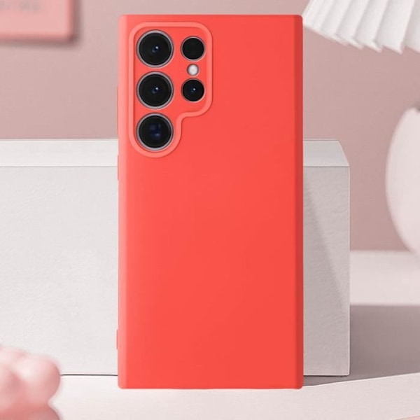 AVIZAR Beskyttelsesetui til Samsung Galaxy S24 Ultra - Halvstivt - Blødt-touch - Koral Orange