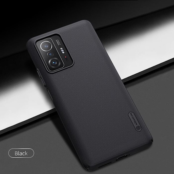Etui - NILLKIN - Super Frosted Shield - Xiaomi 11T (Pro) - Sort - Skridsikker - Elegant sort