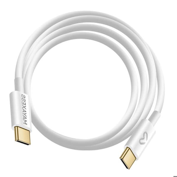 USB-C till USB-C Snabbladdningskabel 20W Mayaxess Vit Vit